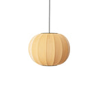 Loftlampe i gul med sort ledning