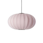 Loftlampe i lys pink med sort ledning