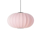 Loftlampe i babylyserød med sort ledning