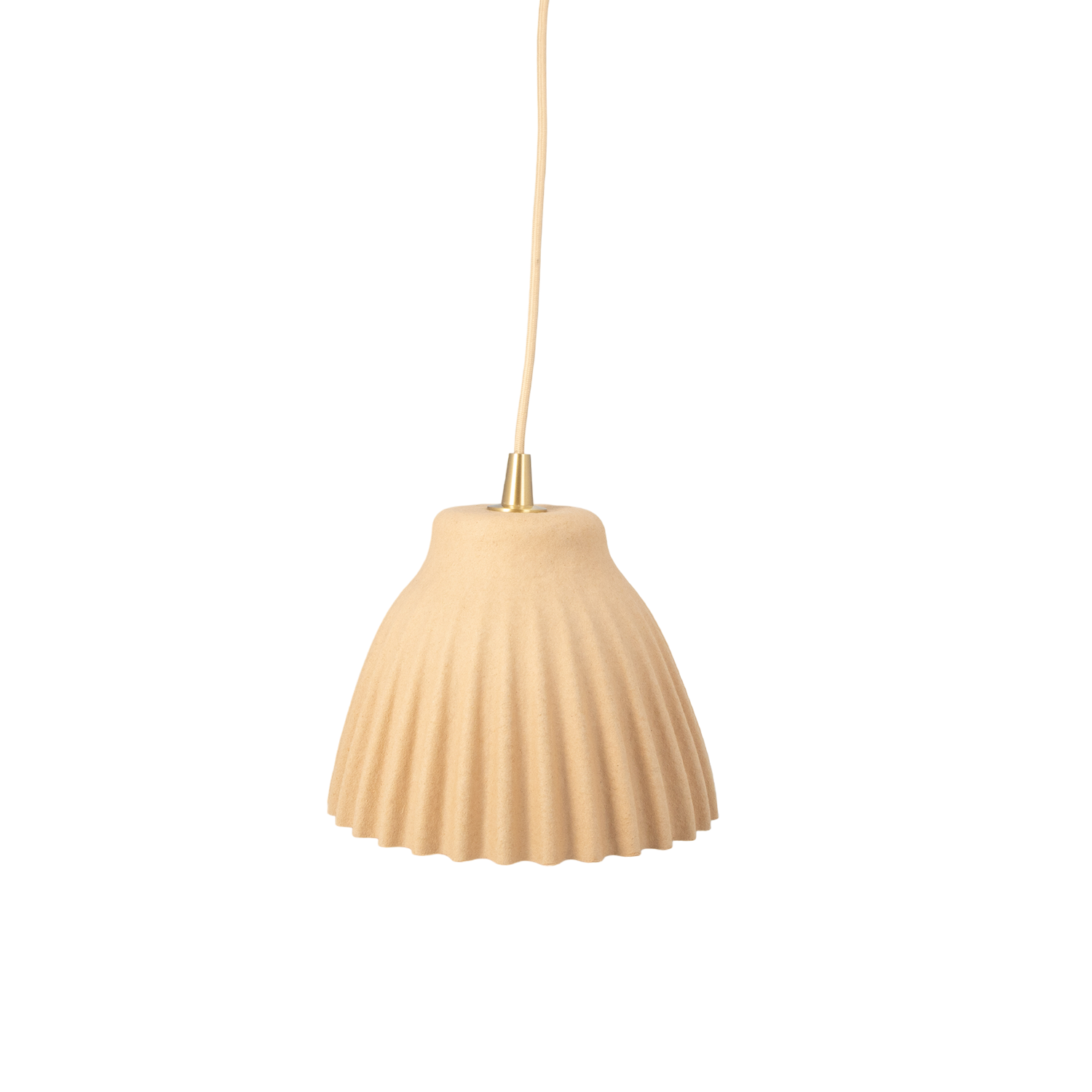 Loftlampe i beige med samme farve ledning