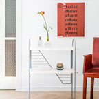 Urban Nomad Console Table - White with grey recycled steel frame. 68x27 cm - FÓLK Reykjavik
